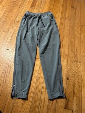 Nike Men's Gray Lightweight Track Joggers with Ankle Zippers